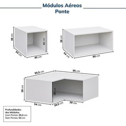 Guarda-Roupa Modulado de Canto 10 Peças 18 Portas com 4 Portas Reflecta Jade Cabecasa Madeiramadeira - 15