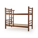 Ver imagem 2 de Beliche de Madeira Maciça Reta com Escada Super Resistente 6x6 Imbuia - Móveis Britz