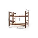 Ver imagem 5 de Beliche de Madeira Maciça Reta com Escada Super Resistente 6x6 Imbuia - Móveis Britz