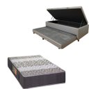 Ver imagem 1 de Bicama Box Baú com Colchão de Espuma Orthopedic - Solteiro - Corino Cinza