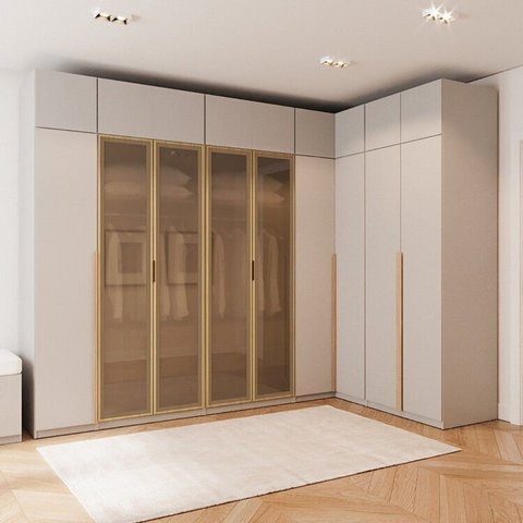 Guarda-roupa Modulado de Canto 10 Peças 18 Portas Jade CabeCasa MadeiraOriginals