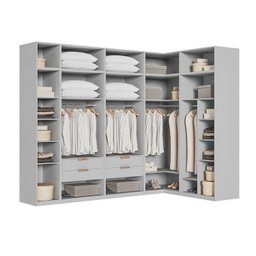 Guarda-Roupa Modulado de Canto 10 Peças 18 Portas com 4 Portas Reflecta Jade Cabecasa Madeiramadeira - 5