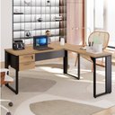 Ver imagem 1 de Escrivaninha Mesa Escritório Diretor em L com Gaveterio Suspenso Espresso Móveis