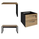 Ver imagem 2 de Escrivaninha Mesa Escritório Diretor em L com Gaveterio Suspenso Espresso Móveis