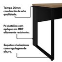 Ver mais imagens de Escrivaninha Mesa Escritório Diretor em L com Gaveterio Suspenso 150cm Espresso Móveis Calvi e Preto Marrom
