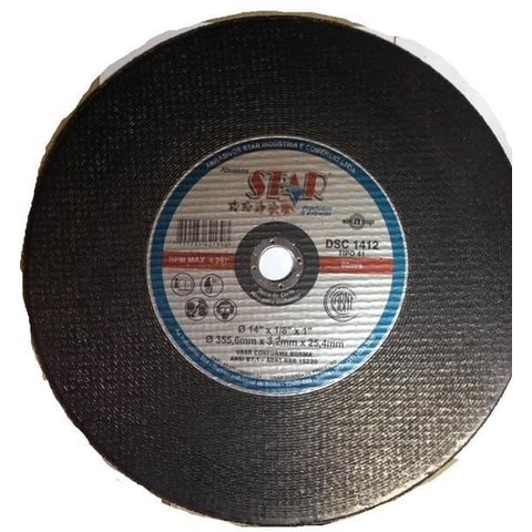Disco de Corte 14” X 1/8” X 1” com 2 Telas Star