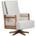Ver imagem 1 de Poltrona de Amamentação com Balanço Giratória Líria D02 Linho Off White B-410 - Lyam Decor