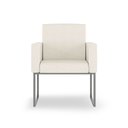 Ver imagem 2 de Poltrona Recepção Tecido Linho Bege - Base de Ferro Cinza