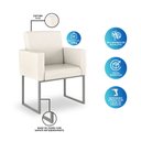 Ver imagem 3 de Poltrona Recepção Tecido Linho Bege - Base de Ferro Cinza