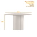 Ver imagem 5 de Conjunto Sala de Jantar Mesa Tampo de Vidro/MDF Redondo 135cm com 6 Cadeiras Serena Branco/Off White/Ypê