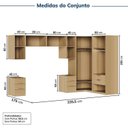 Ver imagem 3 de Guarda-roupa Modulado de Canto 8 Peças 10 Portas Jade CabeCasa MadeiraOriginals