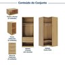 Guarda-roupa Modulado de Canto 8 Peças 10 Portas Jade CabeCasa MadeiraOriginals - 4
