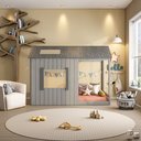 Ver imagem 1 de Cama Infantil Montessoriana Cabana Pkolino Cinza/Escuro