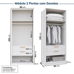 Guarda-Roupa Modulado de Canto 8 Peças 10 Portas com 2 Portas Reflecta Jade Cabecasa Madeiramadeira - 11