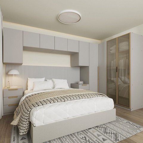 Guarda-Roupa Modulado de Canto 8 Peças 10 Portas Jade CabeCasa MadeiraOriginals Cinza/Urbano/Avelã
