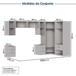 Guarda-Roupa Modulado de Canto 8 Peças 10 Portas com 2 Portas Reflecta Jade Cabecasa Madeiramadeira - 3