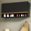 Ver imagem 1 de Armário de Cozinha Aéreo 105cm 2 Portas e Nichos Veneza Multimóveis Mp2259