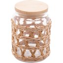 Ver imagem 3 de 2 Potes Herméticos Vidro com Sisal Tampa Madeira Wolff 750ml Porta Mantimentos