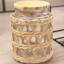 Ver imagem 4 de 2 Potes Herméticos Vidro com Sisal Tampa Madeira Wolff 750ml Porta Mantimentos