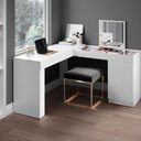 Ver imagem 2 de Escrivaninha e Penteadeira Camarim Star com Espelho Branco Fosco - Ninho Decor