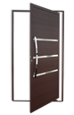 Ver imagem 1 de Porta Pivotante Alumínio Lambril Evolution c/Puxador e.Marrom Corten 100 Brimak