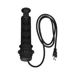 Torre de Tomadas Multiplug com 3 Tomadas Preto - 1