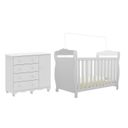 Ver imagem 3 de Quarto de Bebê com Berço Americano e Cômoda 1 Porta Nina Espresso Móveis Branco/Brilho