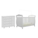 Ver imagem 3 de Quarto de Bebê com Berço Americano e Cômoda 1 Porta Nina Espresso Móveis Branco/Brilho