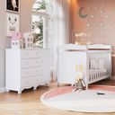 Ver imagem 1 de Quarto de Bebê com Berço Americano e Cômoda 1 Porta Nina Espresso Móveis Branco/Brilho