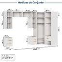 Ver imagem 3 de Guarda-Roupa Planejado de Canto 12 Peças 16 Portas Jade CabeCasa MadeiraOriginals Branco/Fosco/Avelã
