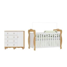 Quarto de Bebê com Berço Americano e Cômoda 1 Porta Nina Espresso Móveis - 2