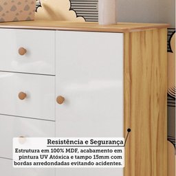 Quarto de Bebê com Berço Americano e Cômoda 1 Porta Nina Espresso Móveis - 7