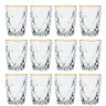 Conjunto de Copos de Vidro Diamond Fio de Ouro 270ml 12 peças - Lyor - 1