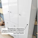 Ver mais imagens de Quarto de Bebê com Berço Minicama e Guarda-Roupa 3 Portas 100% MDF Nina Espresso Móveis Branco/Brilho