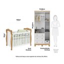 Ver imagem 4 de Quarto de Bebê com Berço Minicama e Guarda-Roupa 3 Portas 100% MDF Nina Espresso Móveis Branco/Brilho/Amêndoa