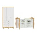 Ver imagem 3 de Quarto de Bebê com Berço Minicama e Guarda-Roupa 3 Portas 100% MDF Nina Espresso Móveis Branco/Brilho/Amêndoa