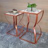 Conjunto de Mesas Laterais Mesa de Canto P/ Decoração Belt - Cobre/vulcano - 2