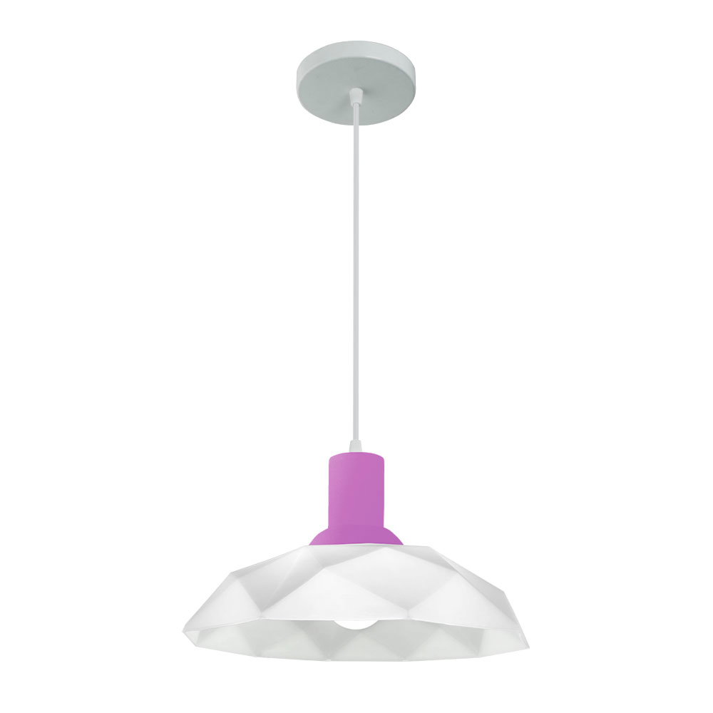 Lustre Pendente Praia Litoral Cozinha Balcão Sides M3 1 Lâmpada E27 Bivolt:Branco com Rosa/110V/220V