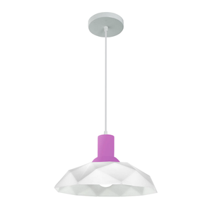 Lustre Pendente Praia Litoral Cozinha Balcão Sides M3 1 Lâmpada E27 Bivolt:Branco com Rosa/110V/220V