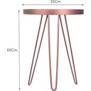Ver imagem 6 de Conjunto Mesa Lateral Rosé Gold em Ferro com Tampo em Vidro