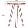 Conjunto Mesa Lateral Rosé Gold em Ferro com Tampo em Vidro - 6