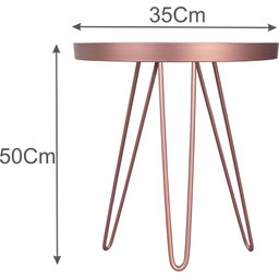 Conjunto Mesa Lateral Rosé Gold em Ferro com Tampo em Vidro - 5