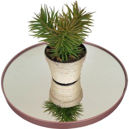 Conjunto Mesa Lateral Rosé Gold em Ferro com Tampo em Vidro - 4