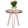 Conjunto Mesa Lateral Rosé Gold em Ferro com Tampo em Vidro - 2