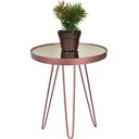 Ver imagem 3 de Conjunto Mesa Lateral Rosé Gold em Ferro com Tampo em Vidro