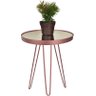 Conjunto Mesa Lateral Rosé Gold em Ferro com Tampo em Vidro - 3