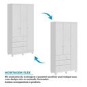 Ver imagem 7 de Quarto de Bebê Completo Berço 3 em 1, Guarda-Roupa 3 Portas e Cômoda 100% MDF Nina Espresso Móveis Branco/Brilho