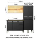 Ver imagem 4 de Armário de Cozinha Completa 169cm Rustic/Preto Emilly Voice Madesa 06
