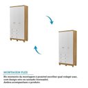 Ver imagem 7 de Quarto de Bebê Completo Berço 3 em 1, Guarda-Roupa 3 Portas e Cômoda 100% MDF Nina Espresso Móveis Branco/Brilho/Amêndoa