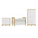 Ver imagem 3 de Quarto de Bebê Completo Berço 3 em 1, Guarda-Roupa 3 Portas e Cômoda 100% MDF Nina Espresso Móveis Branco/Brilho/Amêndoa